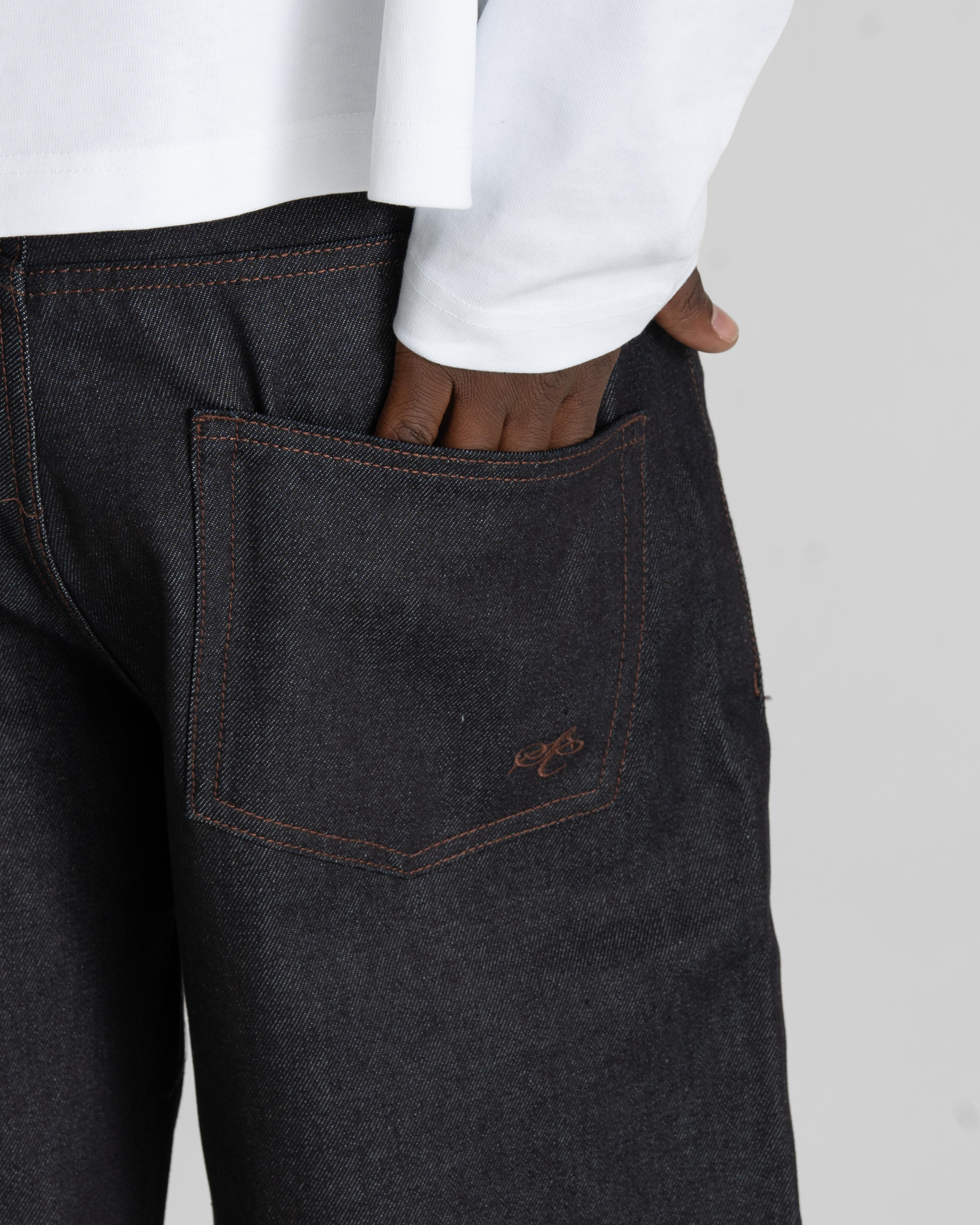 Raw Selvedge Jorts Darkwash